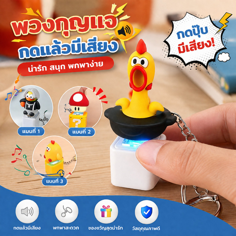 พวงกุญแจตุ๊กตา เสียงพูดได้ กดปุ่มออกเสียง ชาร์จไฟได้ คลายความเครียด พกพาได้ดี