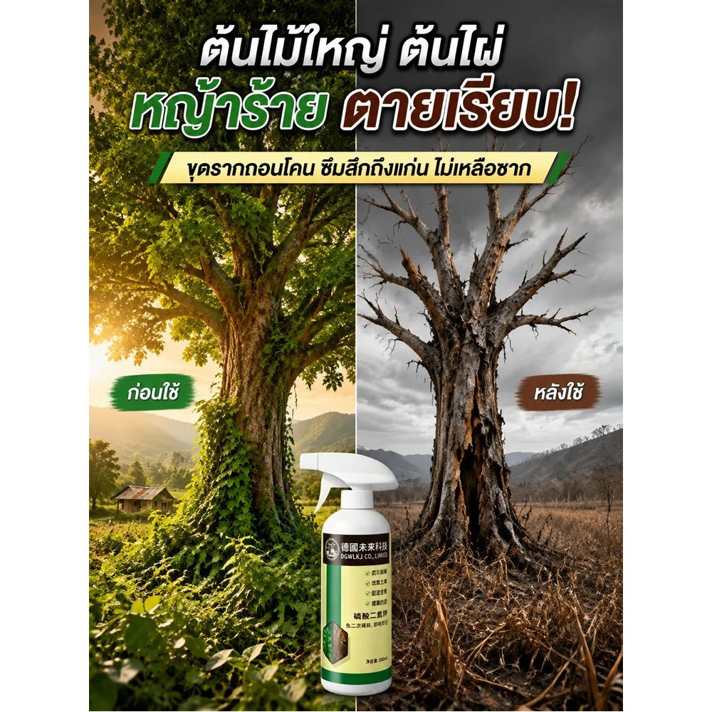 ยาฆ่าวัชพืชสารพัดประโยชน์ Weedkiller ใช้ง่าย/ฉีดพ่นกำจัดหญ้าไผ่ในสวนหรือไร่/เหมาะกับเกษตรกรและเจ้าของบ้าน/ประหยัดเวลาแรงงาน