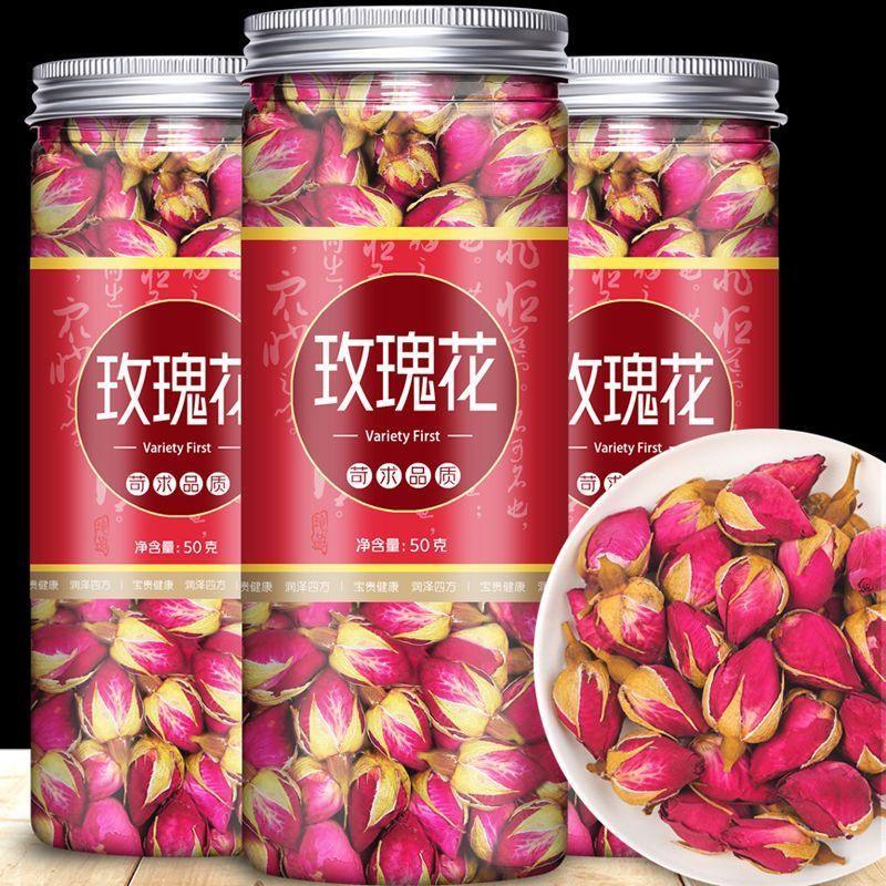 玫瑰花茶玫瑰泡茶平阴玫瑰干玫瑰茶叶花草茶胎菊枸杞蒲公英茶组合7/10 Rose tea, rose-infused tea, Pingyin rose, dried leaves, herbal te