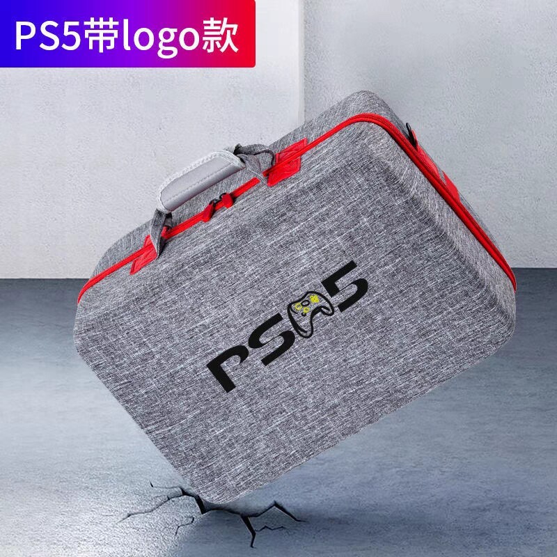 P PS5 กระเป๋าเก็บอุปกรณ์เสริมเกมจัดระเบียบกระเป๋าป้องกัน ps5 แบบพกพาไหล่เดียวกระเป๋าแข็งสองชั้น ps5 