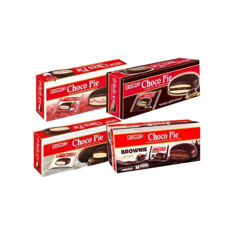 EURO Choco Pie ยูโร่ ช็อกโก พาย ขนาด 15 กรัม บรรจุ 12 ซอง