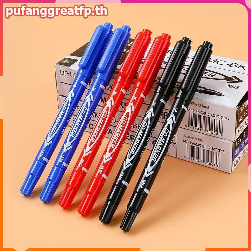 PUCEFP Dual Tip ปากกามาร์กเกอร์ซีดีถาวรกันน้ําหมึกแห้งเร็ว 3 สีตัวเลือกสําหรับโรงเรียนสํานักงาน DIY Labeling ks.