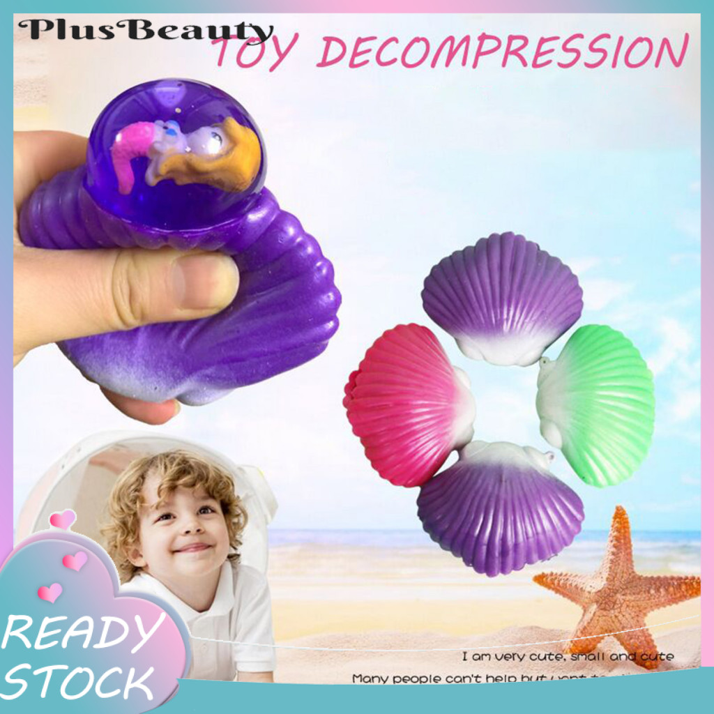 <Pluscloth>Fidget Toy Mermaid Squeeze Toy Seashells