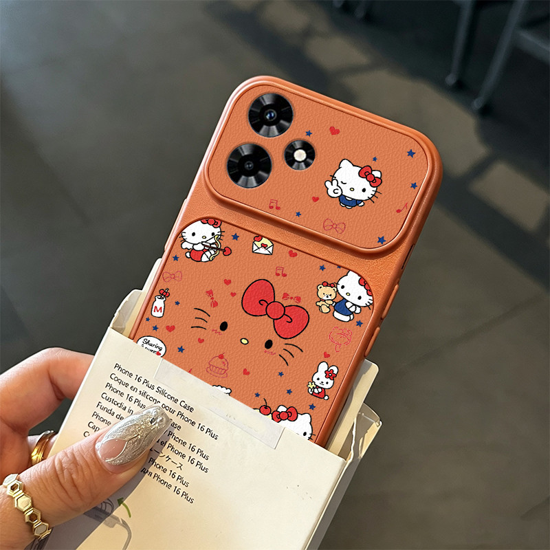 เคสสําหรับ infinix hot 30 play hot 30i hot 40 play hot 40 5g 2023 เคสโทรศัพท์ความวิตกกังวล Softcase ซิลิโคนกันกระแทกปกดีไซน์ใหม่ความงามสีส้มแมวน่ารักสําหรับสาว KNXM1