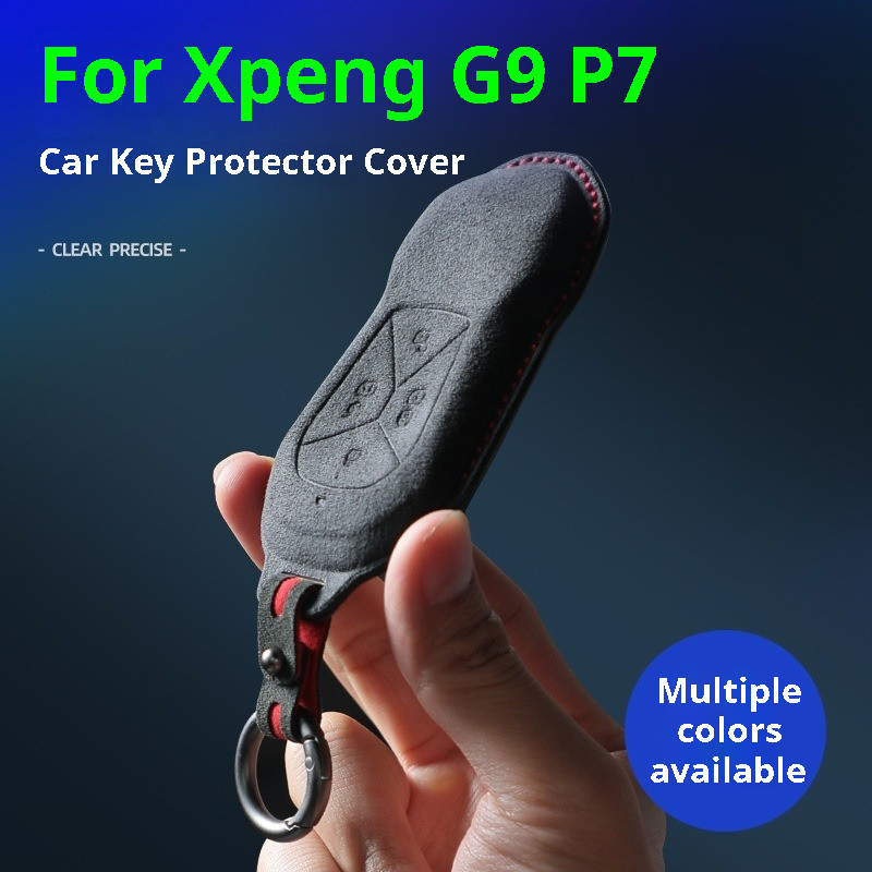 สําหรับ Xpeng G9 P7 Suede 3D กรณีกุญแจรถ Protector ฝาครอบกุญแจรีโมท Shell ผู้ถือพวงกุญแจอุปกรณ์เสริม