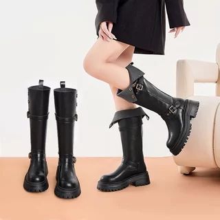 ⚡จัดส่งในประเทศไทย⚡boots รองเท้าบูทแคชชวล 1.77 นิ้ว รองเท้าบูทแคชชวลแบบแพลตฟอร์ม สไตล์เรโทร ใช้ได้ทุกฤดู