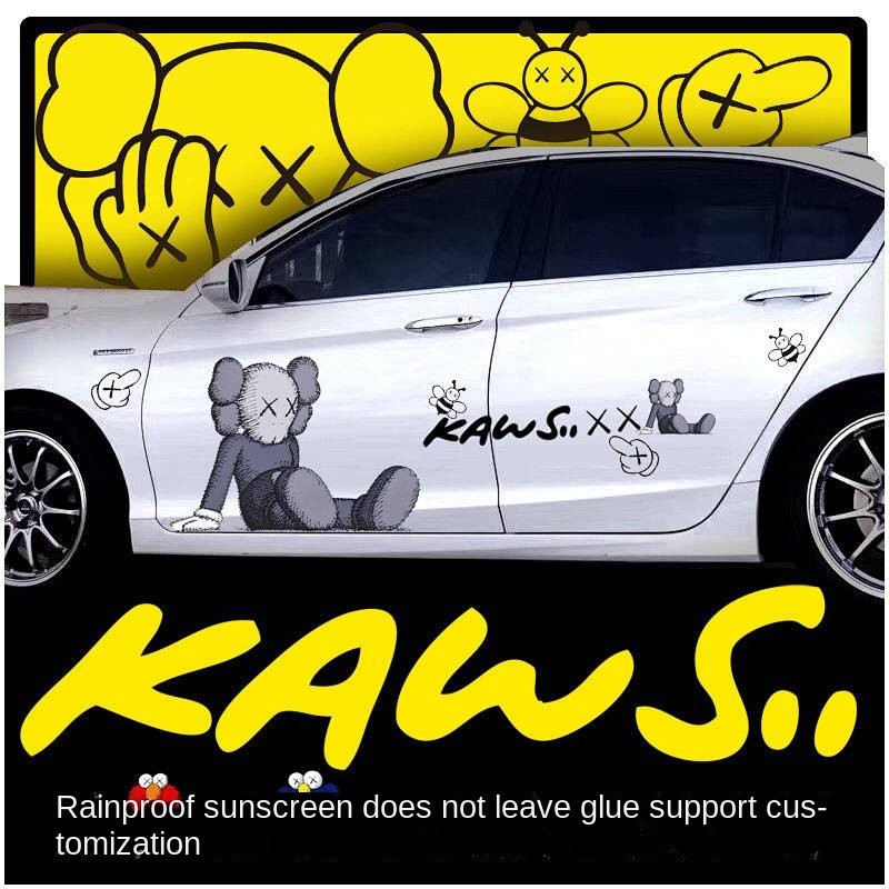 KAWS Fashion Brand Domineering Pain Bumper Stickers Two Sides of the Car Body Douyin Online Influenc