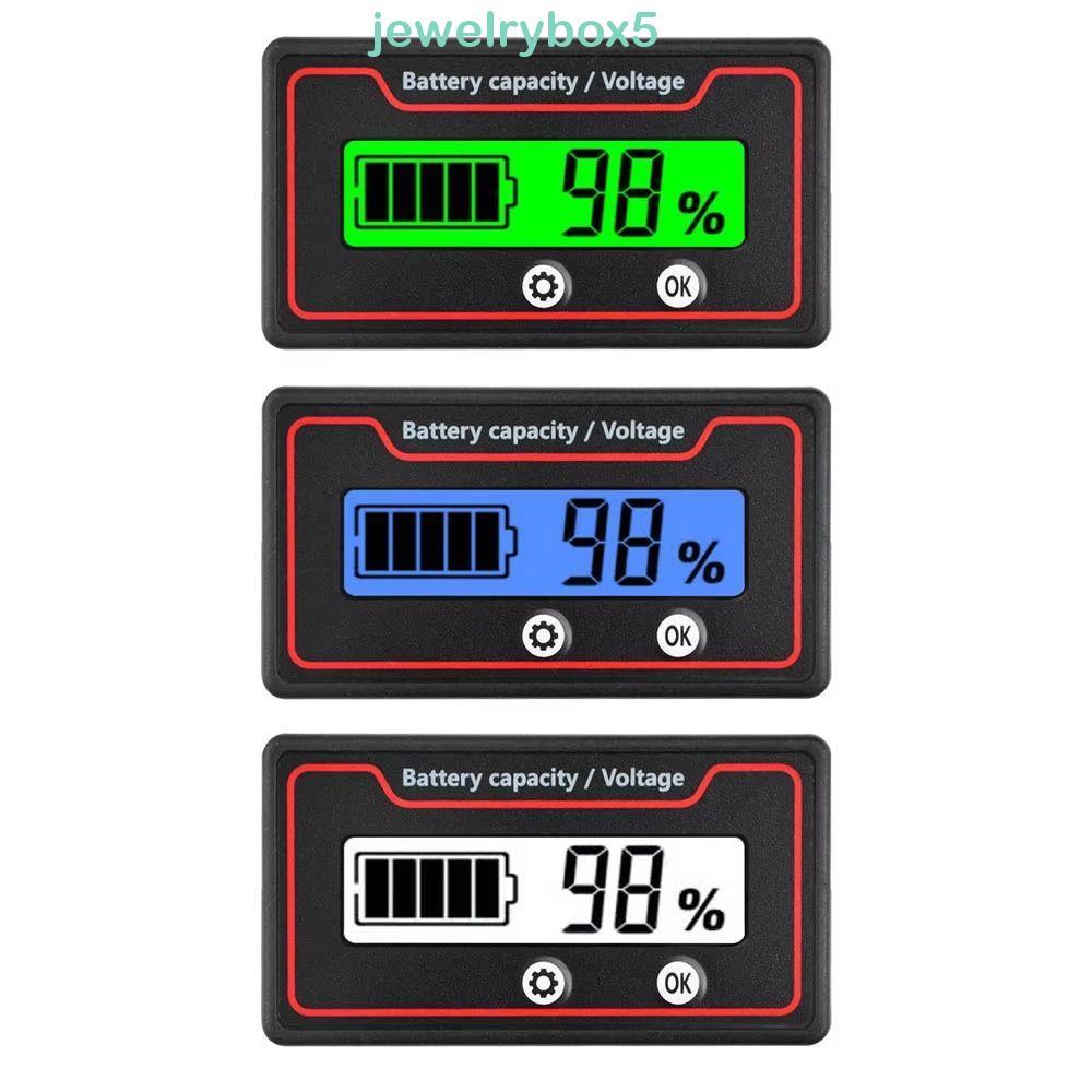 JEWELRYBOX5 ตัวบ่งชี้ความจุแบตเตอรี่, 9-120V Universal Battery Voltmeter Tester Meter, LED Digital G