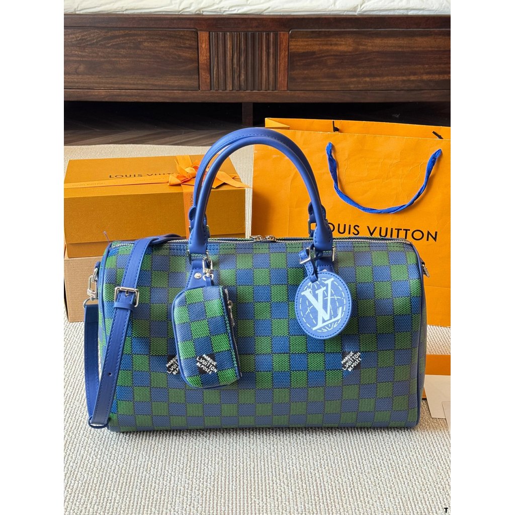 ERS Damier กระเป๋าเดินทางลายตารางสีสัน ความจุใหญ่ สะพายข้าง ถือมือ 2025春夏