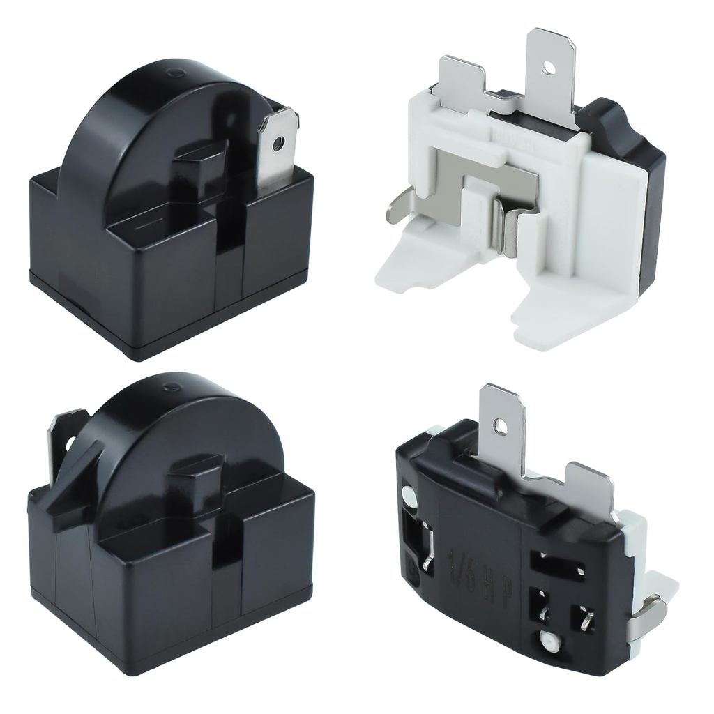PTC QP2-4r7 รีเลย์สตาร์ทตู้เย็นและตัวป้องกันโอเวอร์โหลดตู้เย็น, 4.7 Ohm 1-Pin Starter/Start Relay แล