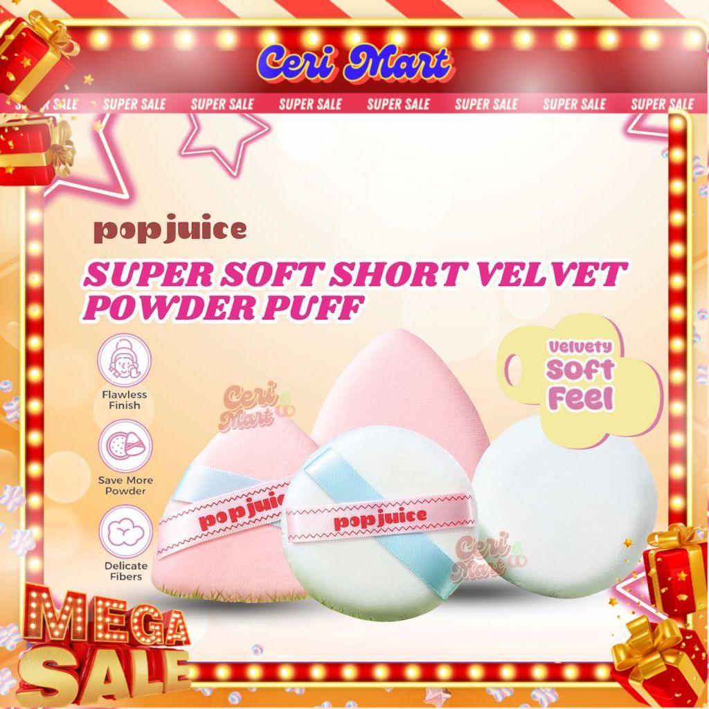 POPJUICE Super Soft Short -แป้งพัฟกํามะหยี่เป็นมิตรกับผิว