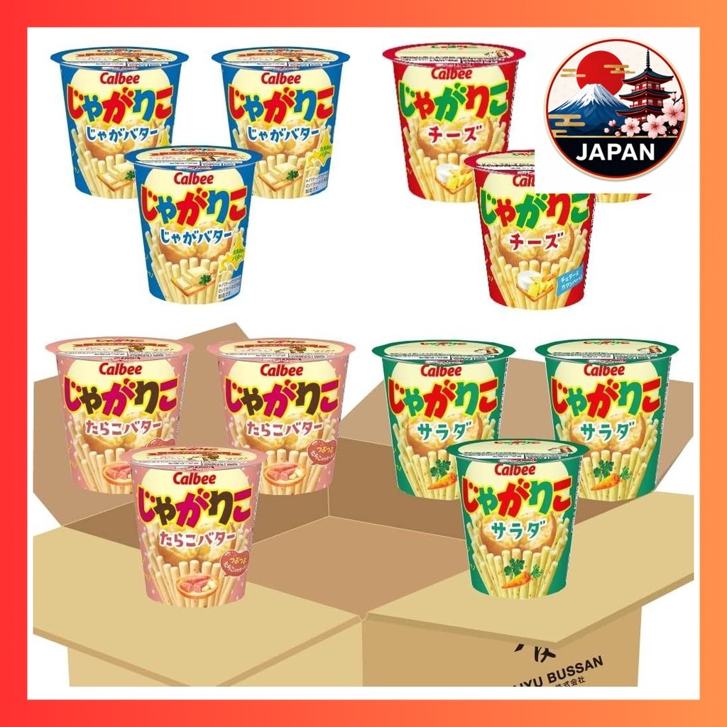 ［Directly from Japan］Calbee Jagariko Tasting Comparison Assorted Set Salad Cheese Potato Cod Butter 