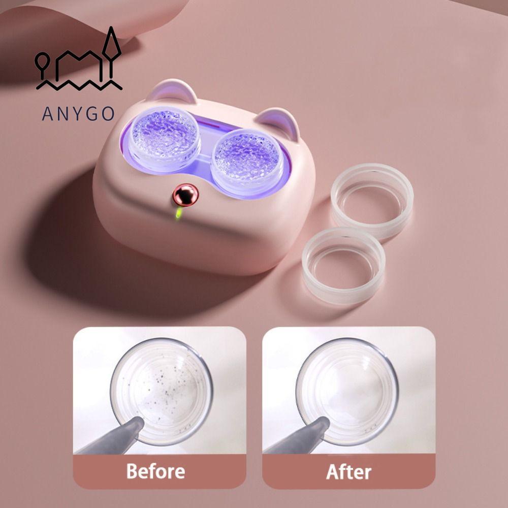 YRBWDYZDH เครื่องทําความสะอาดโปรตีน, อัลตราโซนิก USB ชาร์จคอนแทคเลนส์ทําความสะอาด,พร้อมกล่องที่ถอดออ
