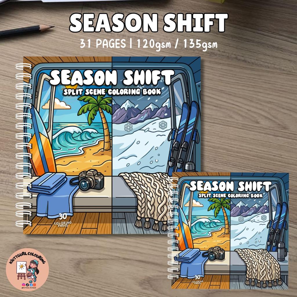 [LASER PRINTED] สมุดระบายสี SEASON SHIFT 31 หน้าหนังสือระบายสีCafe