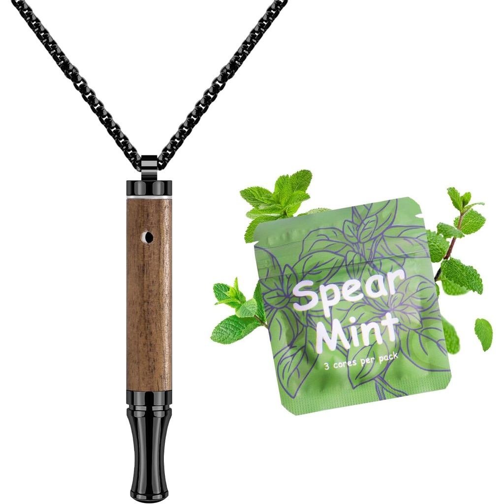 ASTOFLI สร้อยคอหายใจเลิกบุหรี่สําหรับผู้ใหญ่: ปรับ Air Inhaler หยุดการสูบบุหรี่ Aids Fidget สําหรับค