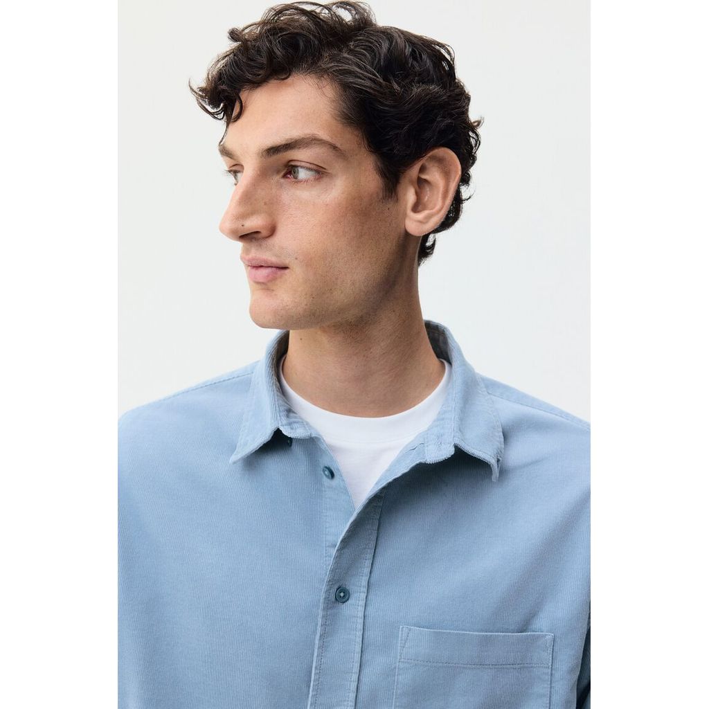 H&M(เอชแอนด์เอ็ม) เสื้อเชิ้ตคอร์ดูรอยทรงปกติ Men Regular Fit Corduroy shirt 1289456_6