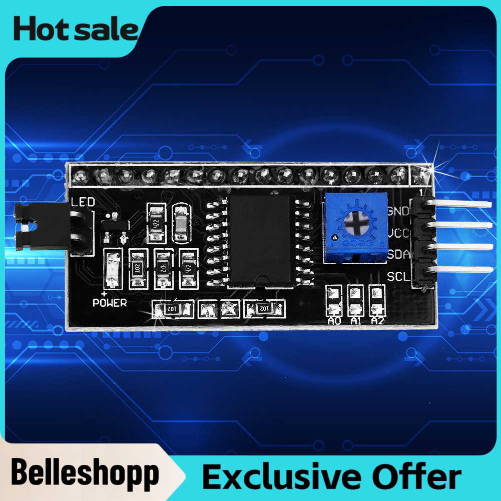 Belleshopp Belleshop LCD1602 อะแดปเตอร์ IicI2c I2C อินเทอร์เฟซ LCD Lcm1602 5v Converter โมดูลสำหรับ 