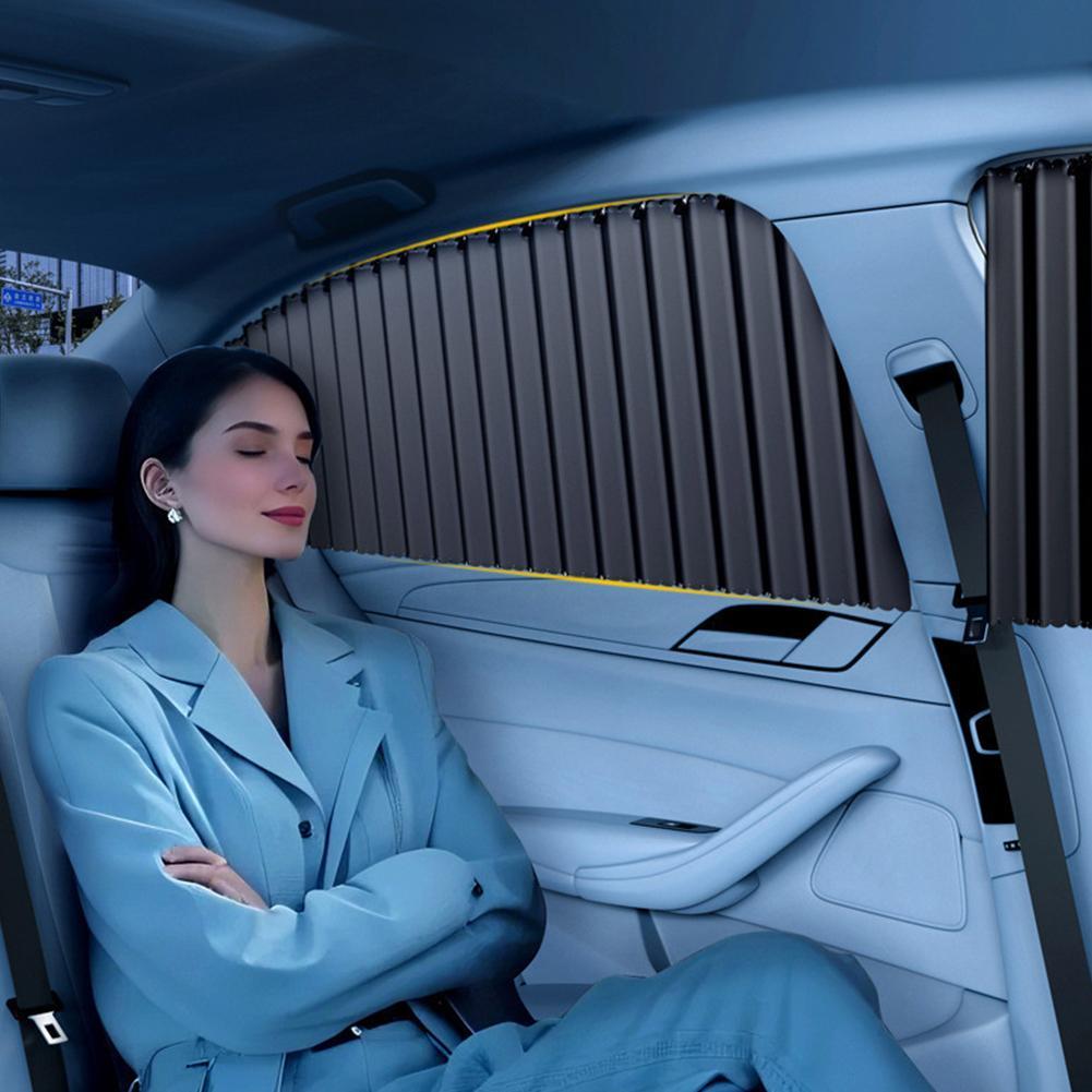 ผ้าม่านป้องกันแสงแดดและม่านบังแดดสําหรับรถยนต์ Windows Automatic Retractable Track ฝังด้านข้าง Q7l1