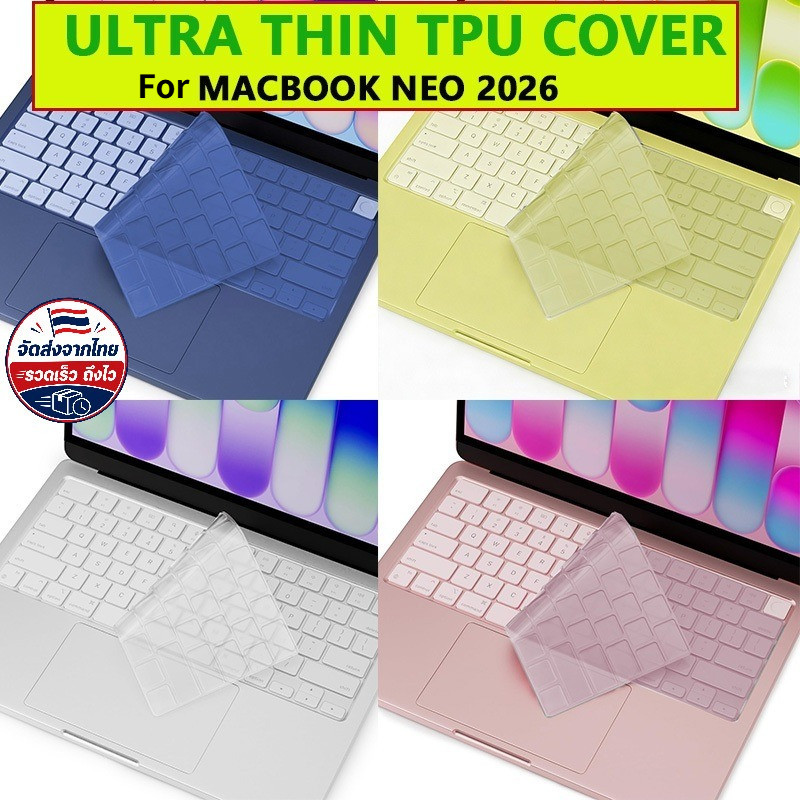 TPU Keyboard Cover ฝาครอบแป้นพิมพ์ซิลิโคนเหลว Biomimetic บางพิเศษสําหรับ MacBook neo 13 A3404 Air 13/15 M2 M3 M4 M5 & Pro 14/16 (2021-2025) - ผิวนุ่มสีดําเต็มรูปแบบพร้อมการป้องกันกันฝุ่น (M1/M2/M3/M4/M5)