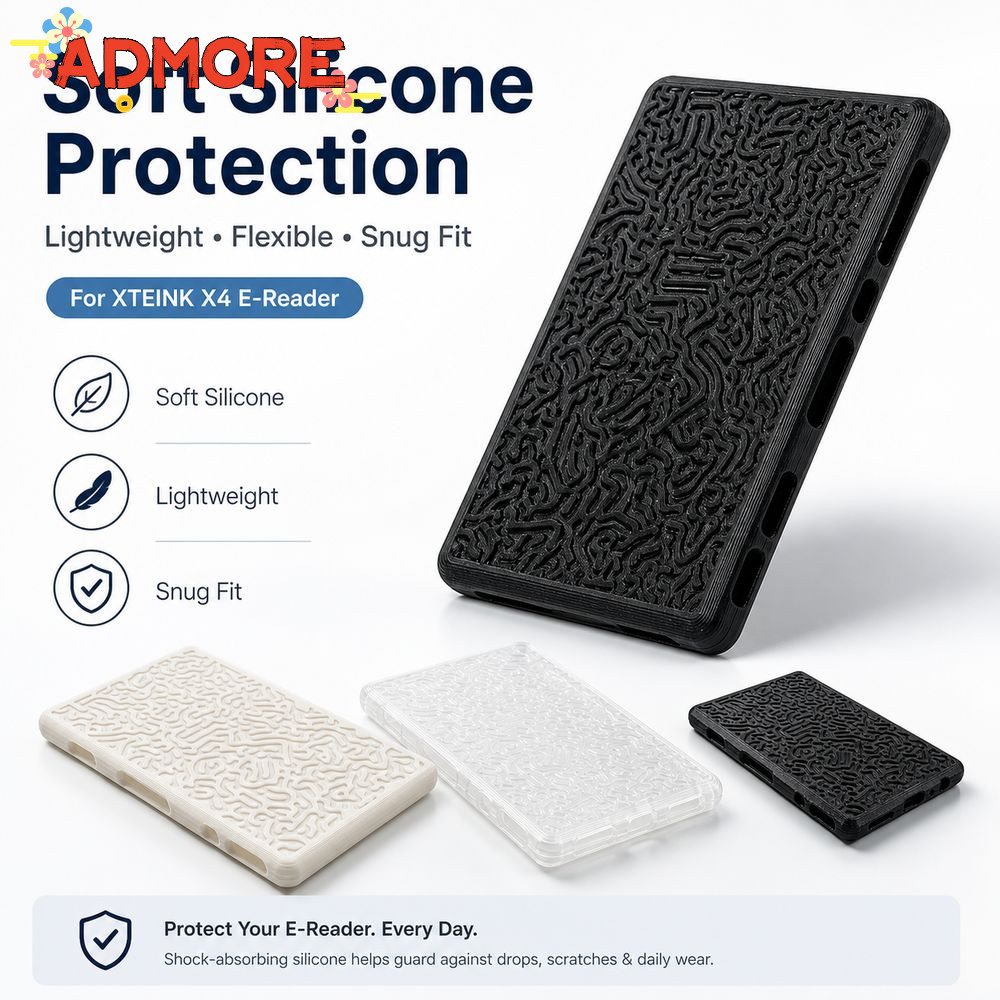 ADMORE EBook Reader ,ซิลิโคนนุ่ม E-Reader Cover, ยืดหยุ่นน้ําหนักเบา Reader ป้องกันสําหรับ XTEINK X4