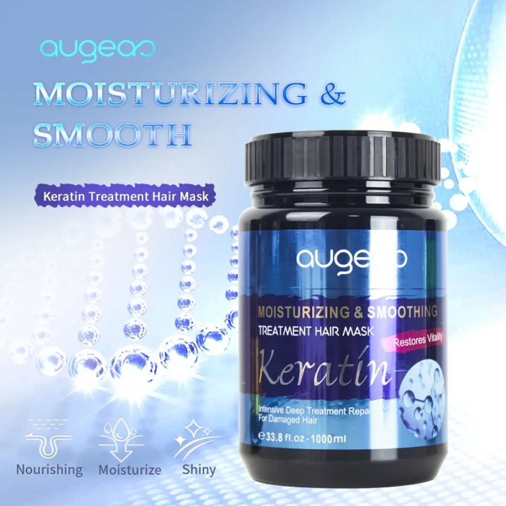 OLA Augeas มอยส์เจอร์ไรเซอร์ แอนด์ สมูท อาร์แกน ออยล์ ทรีทเมนท์ แฮร์ มาส์ก เคราติน 1000 มล. ครีมนวดผ