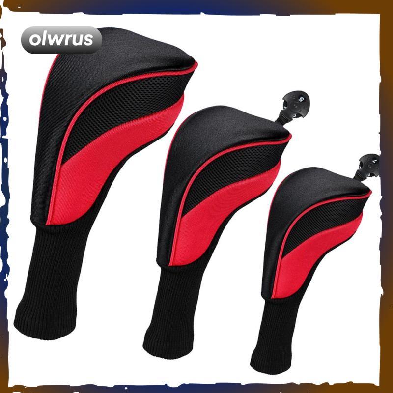 3x Golf Wood Head Cover Mesh 400cc Driver Headcover Mesh Covers Golfer