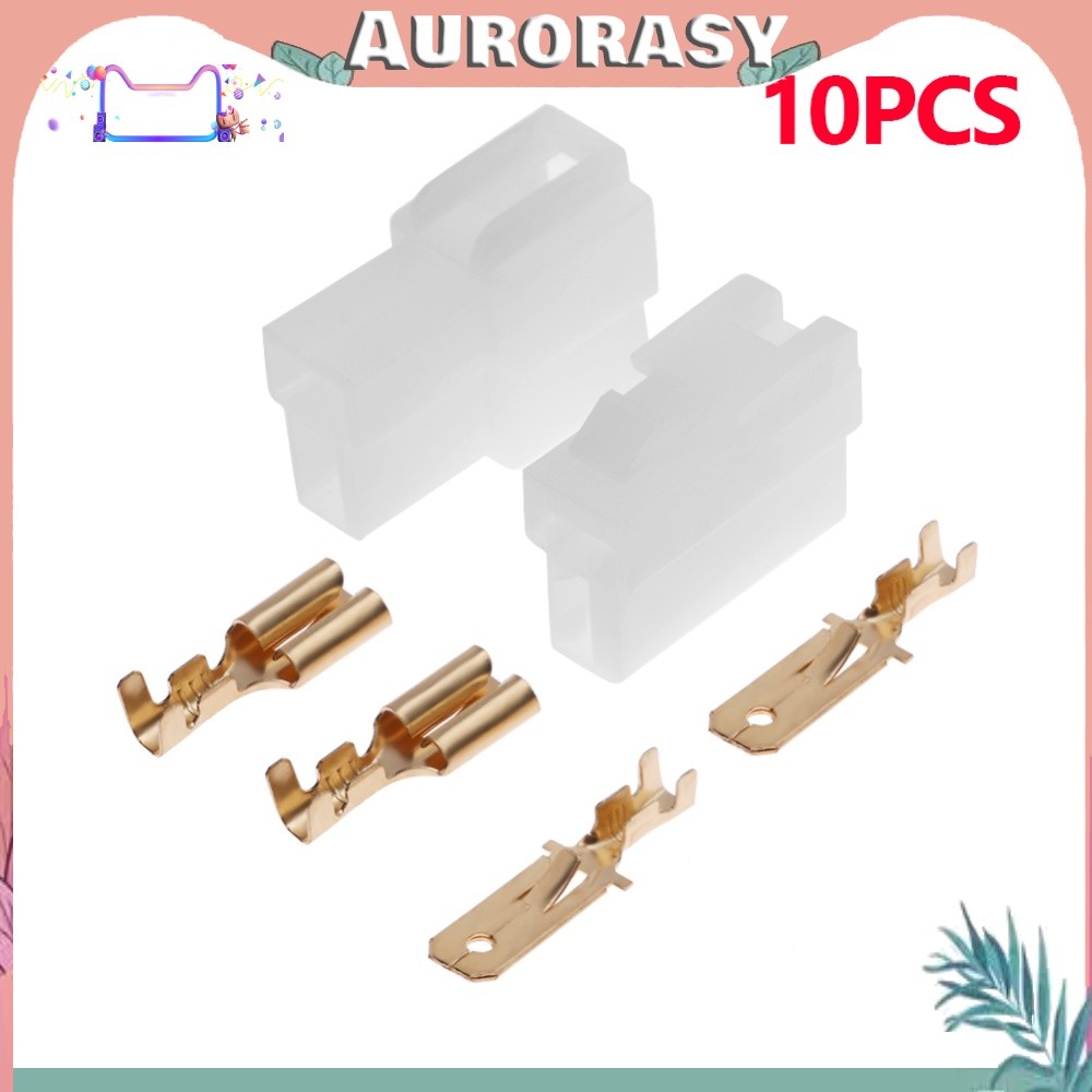 [AURORASY]ปลั๊กขั้วต่อสายไฟขายร้อน Skillful Manufacture 10 ชุด Universal T-Type 2 ขา DC Power ชายหญิงเชื่อมต่อพลาสติกโลหะ