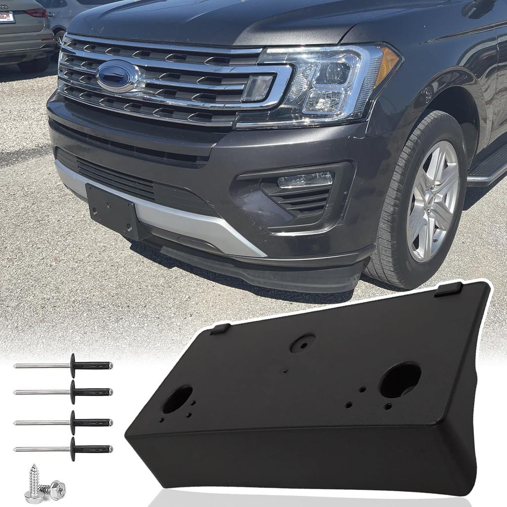 กรอบป้ายทะเบียนด้านหน้าสําหรับFord Expedition 2018 2019 2020 2021 กันชนหน้าผู้ถือป้ายทะเบียนยึดเปลี่
