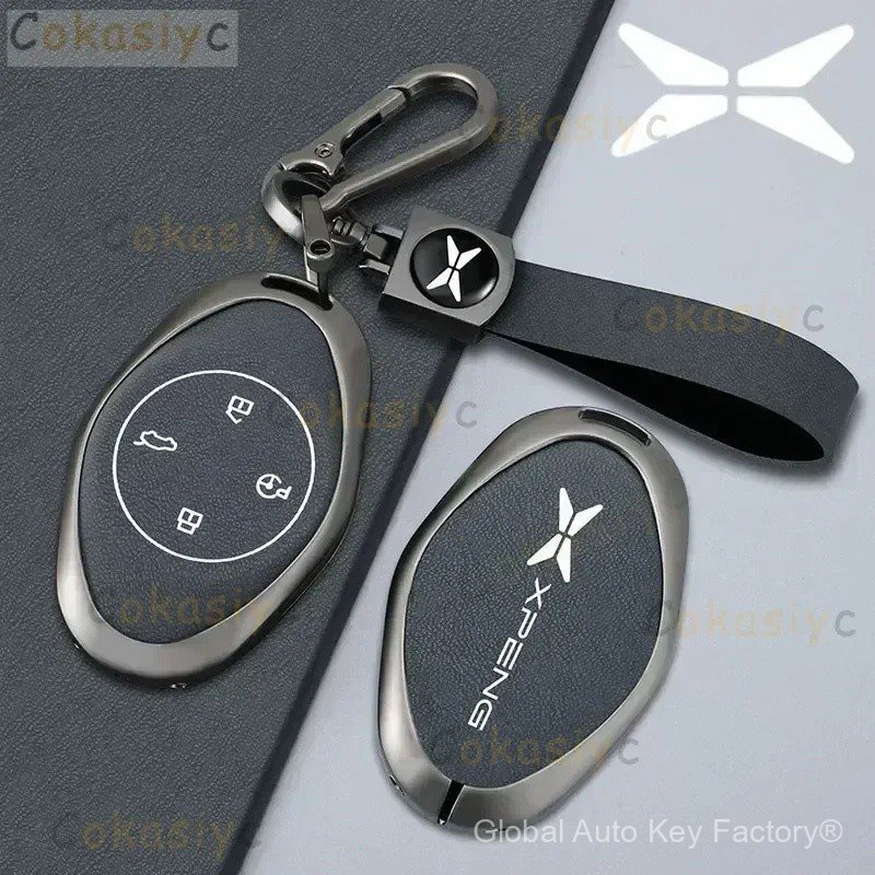 เหมาะสําหรับเคสป้องกันหนังโลหะผสมกุญแจรถ Xiaopeng เหมาะสําหรับรุ่น P7, P7i, P5, G3, G3i, G9, G6 22-2