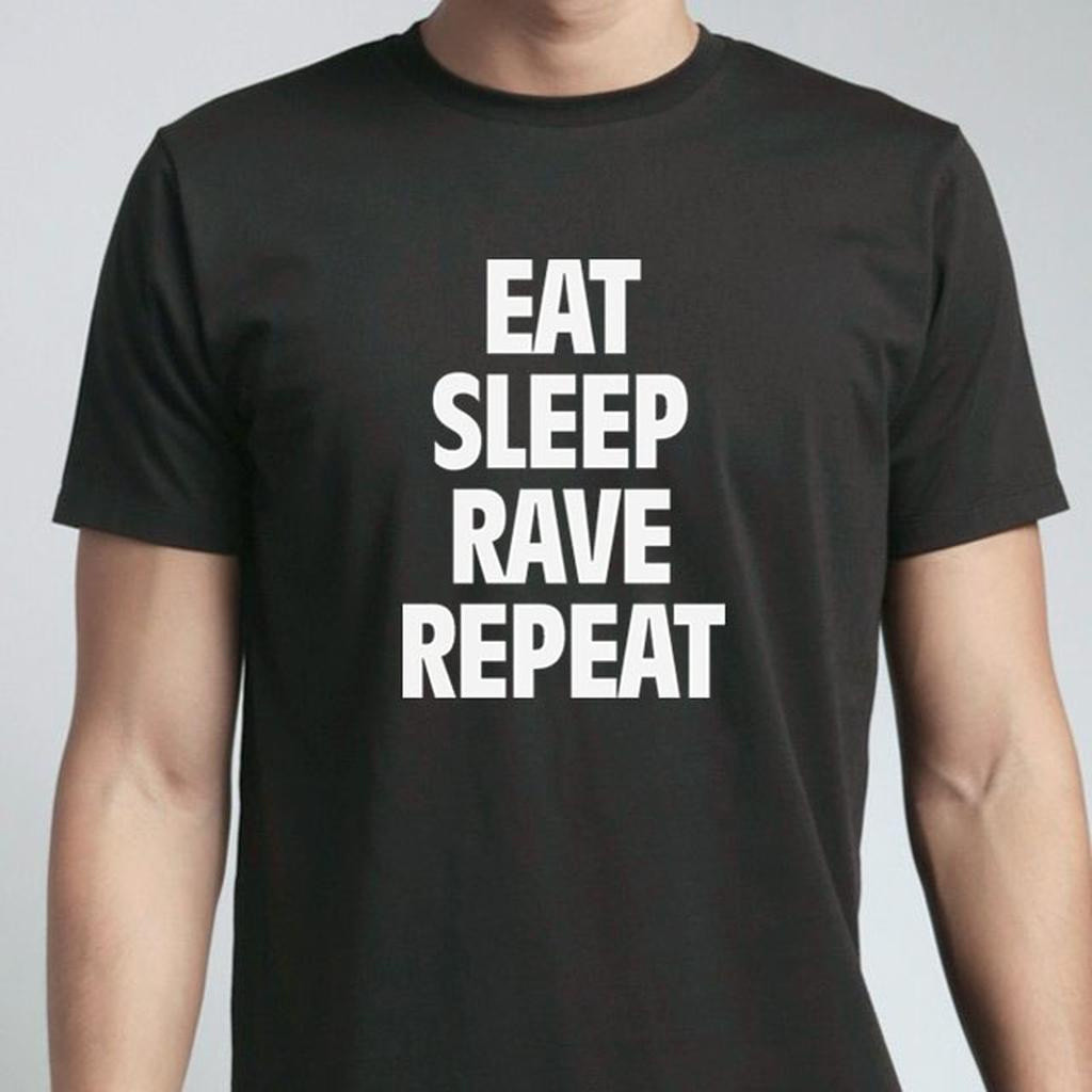 GS5B 2026 ของขวัญวาฟเฟิลสําหรับเพื่อน Eat Sleep Rave ทําซ้ําเสื้อยืด S-3XL 100% COTTON O-NECK
