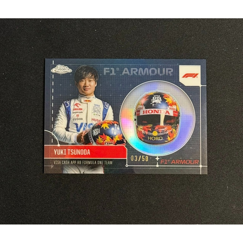 2024 F1 Topps chrome Kakuda Yuichi 50 Braided Panzi Same Back Armour Helmet Teka Super Large Scale B