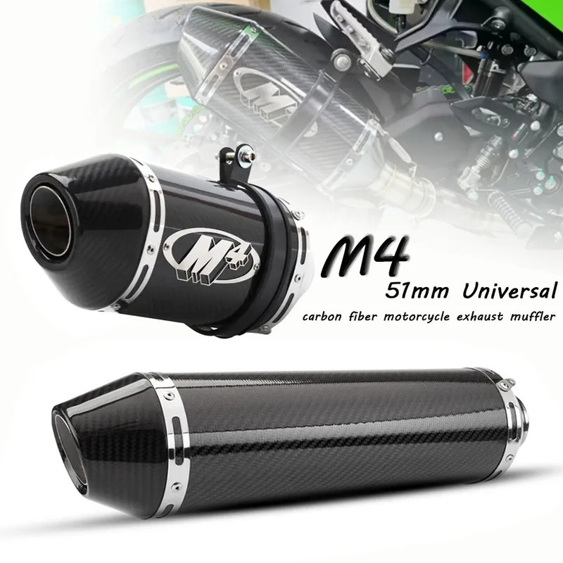 Z0V3 51 มม.คาร์บอนไฟเบอร์ท่อไอเสียสําหรับ M4 รถจักรยานยนต์เหมาะสําหรับ 300cc 600cc 1000cc Honda R6 R