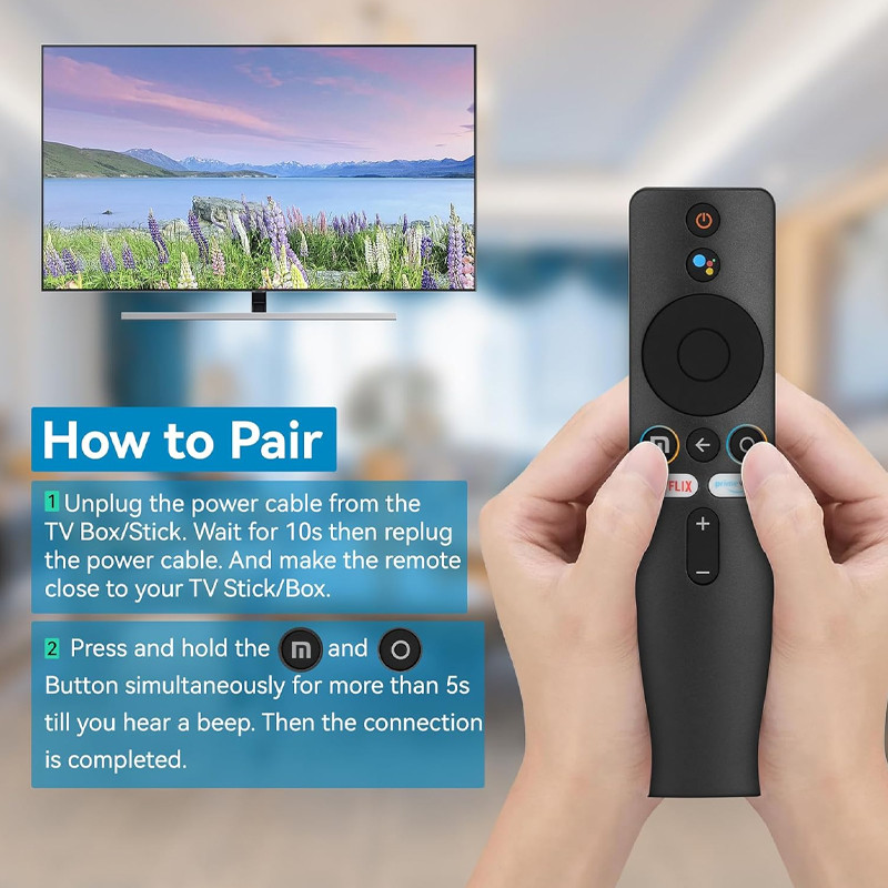 รีโมทควบคุมด้วยเสียงสำหรับทีวี Xiaomi รุ่น MI BOX S เวอร์ชั่นสากล วัสดุ ABS