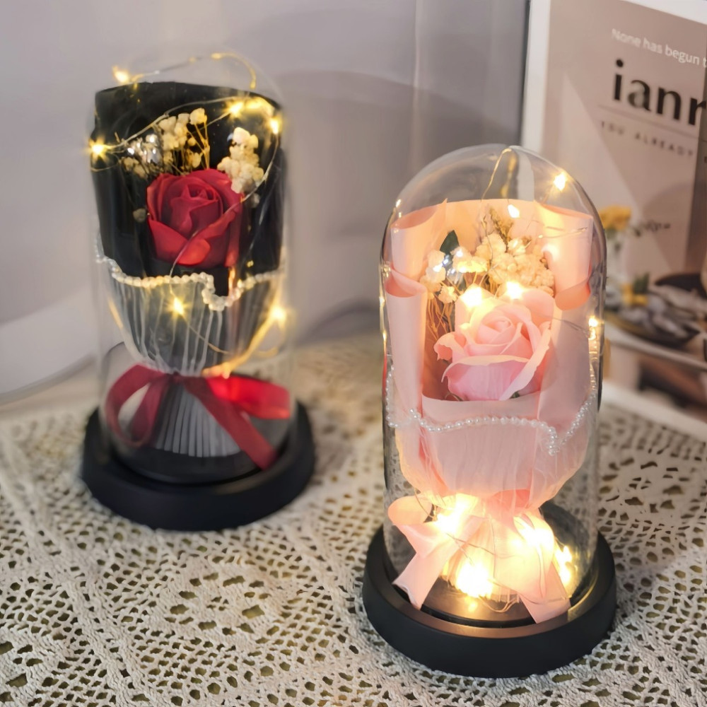 Valentines Wedding Home สําหรับ Mothers Decor Rose LED ดอกไม้