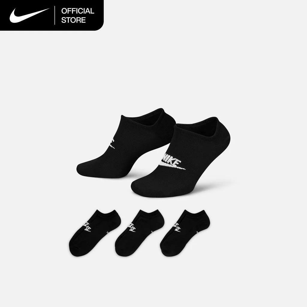 Nike Sportswear Everyday Essential No-Show Socks (3 Pairs) - Black [DX5075-010]