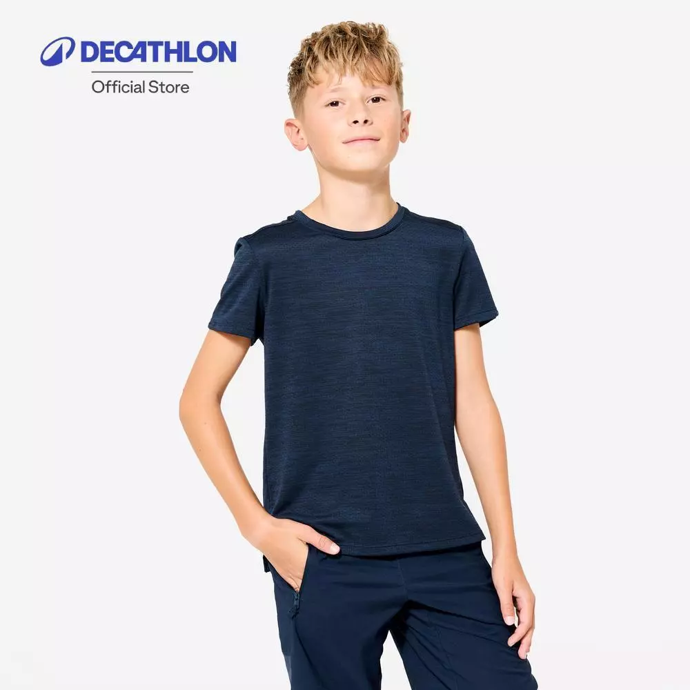 Decathlon Kids' Synthetic Breathable T-Shirt เสื้อยืดใยสังเคราะห์ระบายอากาศสำหรับเด็ก รุ่น S500