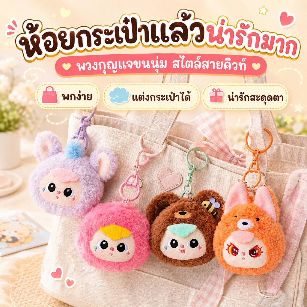 พร้อมส่ง Baby Three พวงกุญแจตุ๊กตา สัตว์น่ารัก จี้กระเป๋า ห้อยกระเป๋า ของสะสม ของขวัญน่ารัก สำหรับเด็กและวัยรุ่น