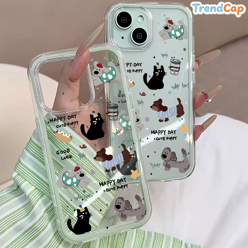 น่ารัก คิตตี้ เคสไอโฟน สำหรับ IPhone 13 17 16 11 12 14 Pro Max XR XS X 7Plus 8Plus Max 15 7 8 Plus เคสใสกันกระแทก