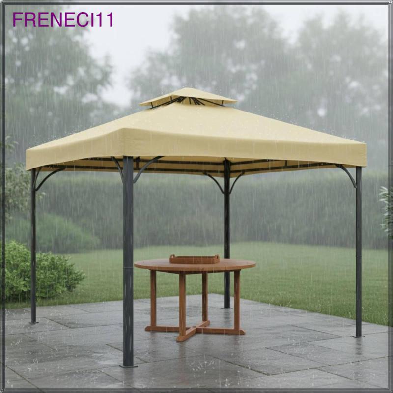 [freneci11] Replacement Gazebo Canopy Protection Double Tier Canopy Top Waterproof Gazebo Roof Cover