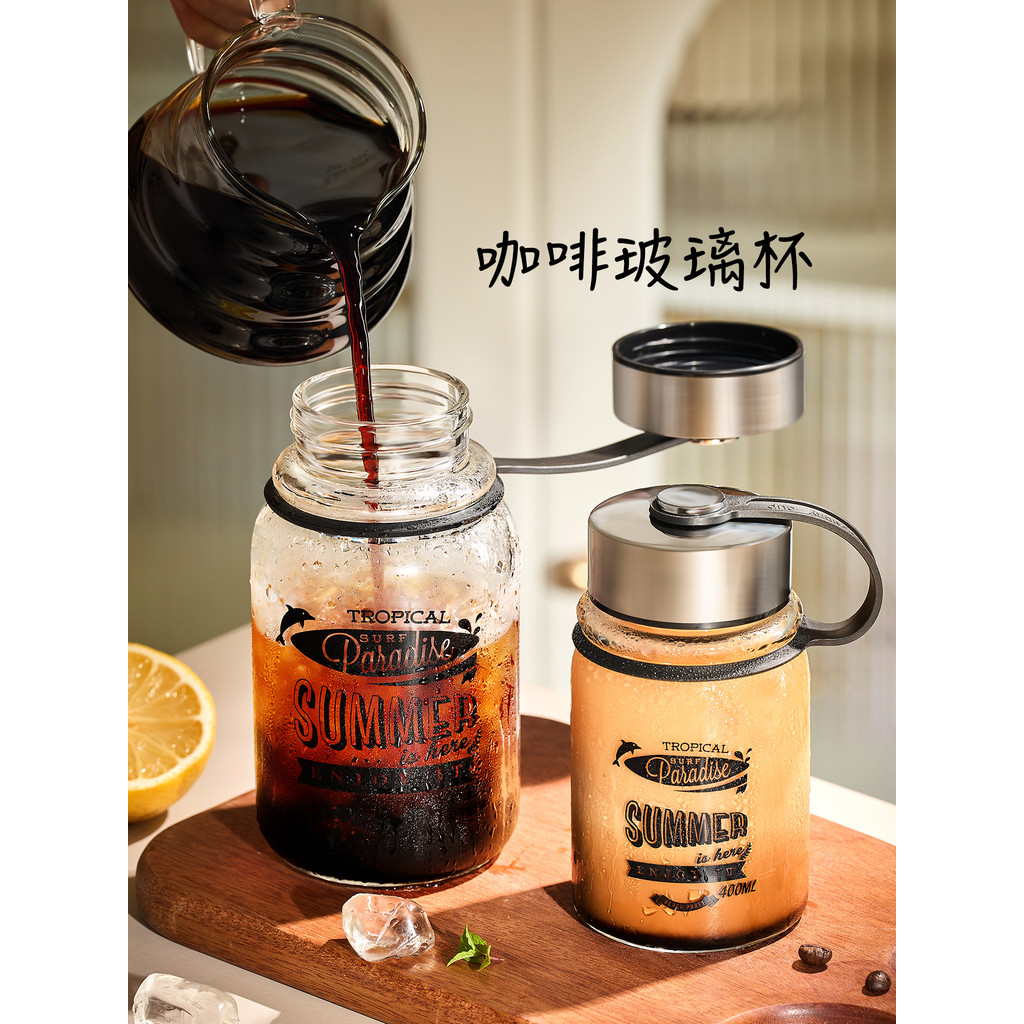 Gianxi แก้วกาแฟในครัวเรือนถ้วยน้ําทนอุณหภูมิสูงหญิง High-Appearance สูง Borosilicate แบบพกพาถ้วยสําน