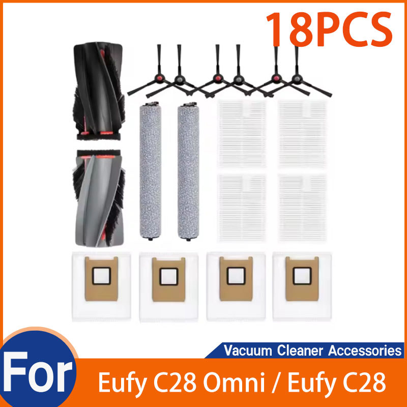 สําหรับ Eufy C28 Omni / Eufy C28 เครื่องดูดฝุ่นหุ่นยนต์อุปกรณ์เสริม (ชิ้นส่วนแพ็ค 18 ชิ้น)