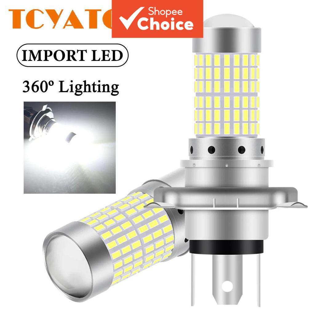 หลอดไฟหน้ารถจักรยานยนต์ LED 144SMD H4 P15D BA20D 12V ไฟหน้าสีขาว