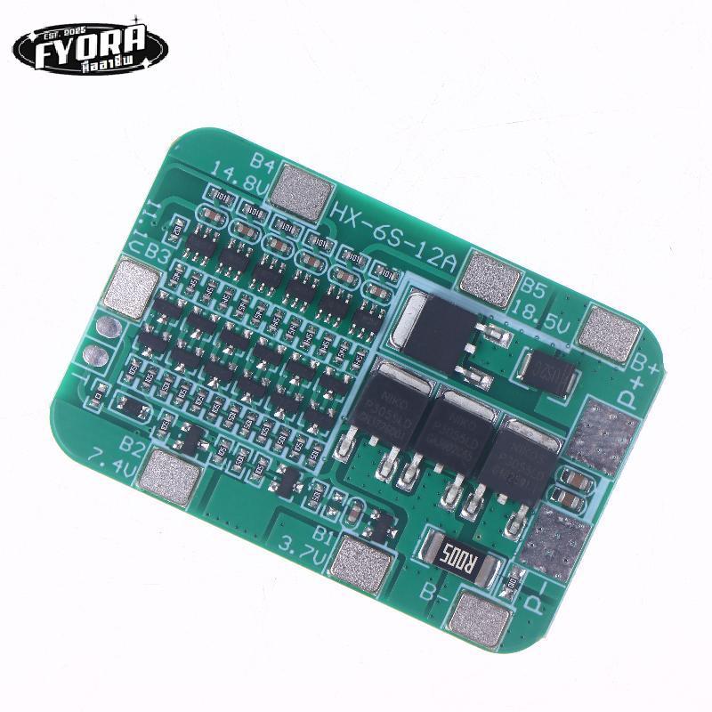 FYORA 1 ชิ้น 6-Pa 18650 Li-ion แบตเตอรี่โมดูล PCB สําหรับ DIY ชุด 6S 15A 24V BMS ป้องกัน
