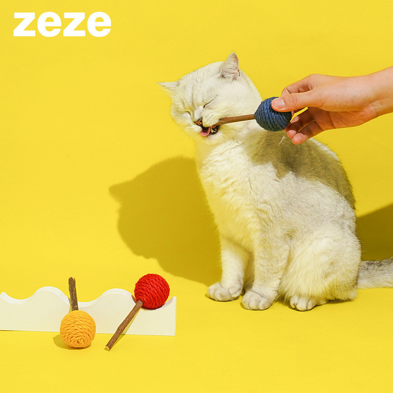 Zeze Cat Lollipop Mutianli ของเล่น Molar Stick ทําความสะอาดฟันสัตว์เลี้ยง Bite-Resistant Self-Happy 