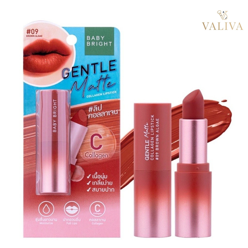 เบบี้ไบร์ท ลิปคอลลาเจน เนื้อแมตท์ Baby Bright Gentle Matte Collagen Lipstick 3.7ml. เจนเทิล แมทท์ คอ