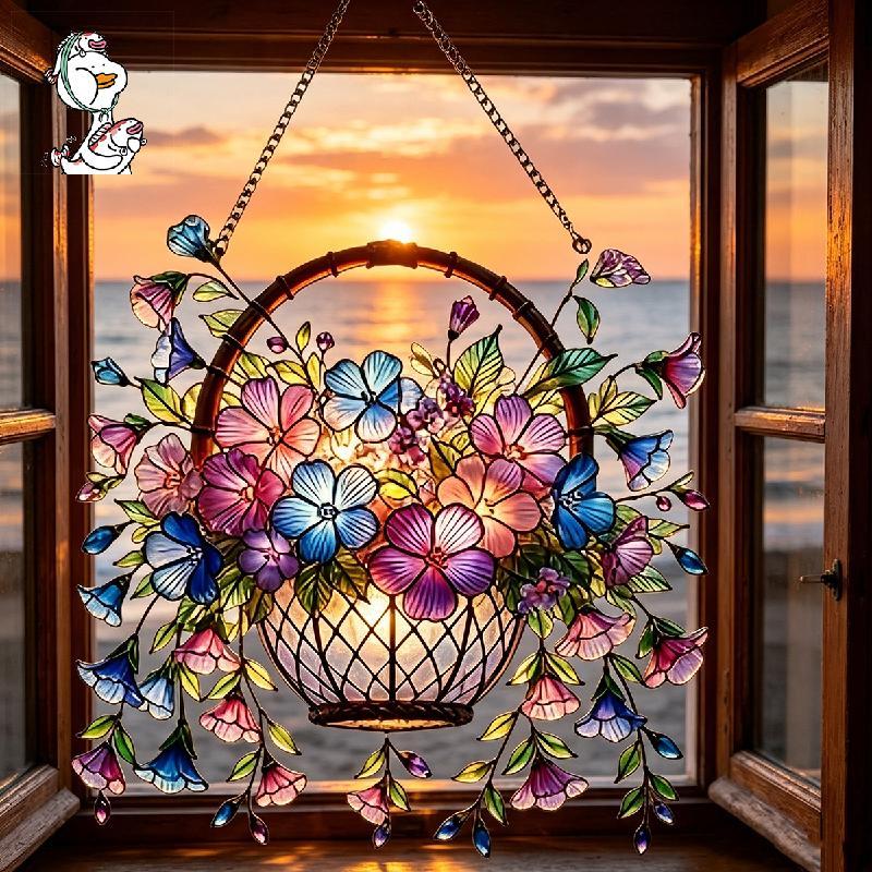 2D แบน Art Featuring Vibrant 2D ดอกไม้ออกแบบวัสดุอะคริลิค Perfect Home Porch
