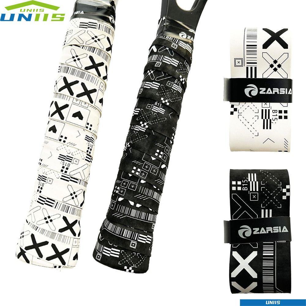 UNIIS Tennis Racquet Sweatband, Self-กาวสีดําสีขาวไม้แบดมินตัน Overgrips, Soft Matte Sport Supplies พิมพ์ Over Grips