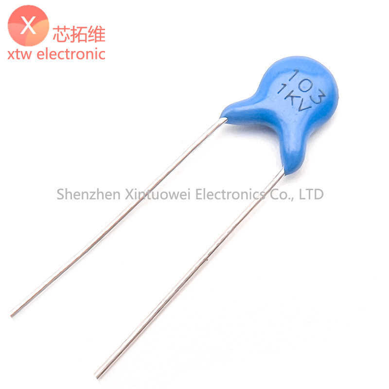 (50 ชิ้น) 1KV103 ตัวเก็บประจุเซรามิกแรงดันสูง 1KV 103 0.01uF 10nF ตัวเก็บประจุแบบเสียบปลั๊กสีน้ําเงิ