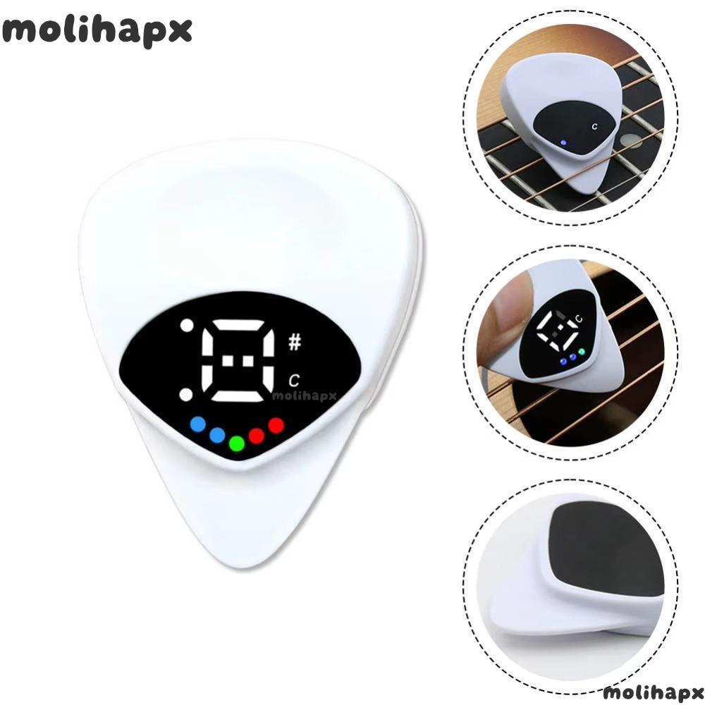 MOLIH Multi-function Tuner, ABS 12-Tone Equal Temperament Guitar Pick & Tuner Combo, Instrument Acce