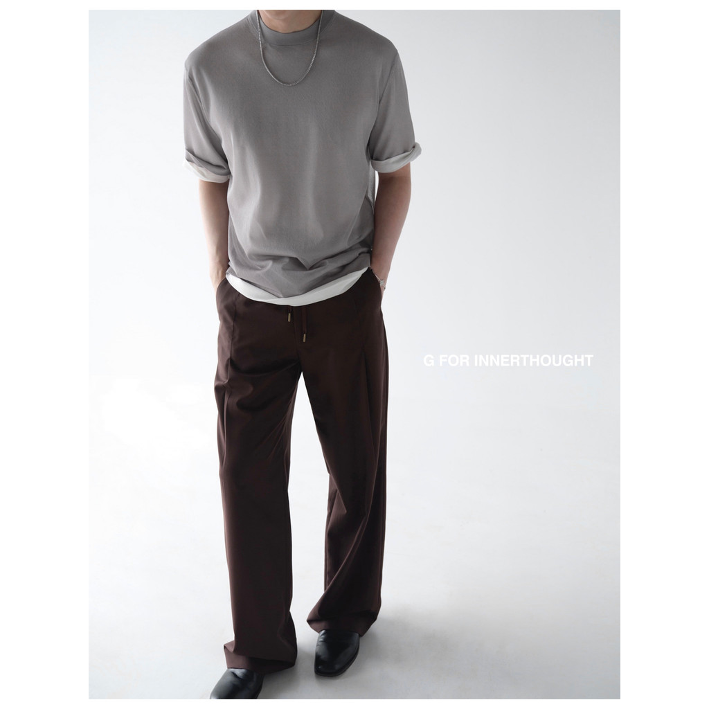 G สําหรับภายใน|Knited Muffler Scalmpne Knited Comed Kammun เสื้อยืดแขนสั้นผู้ชาย